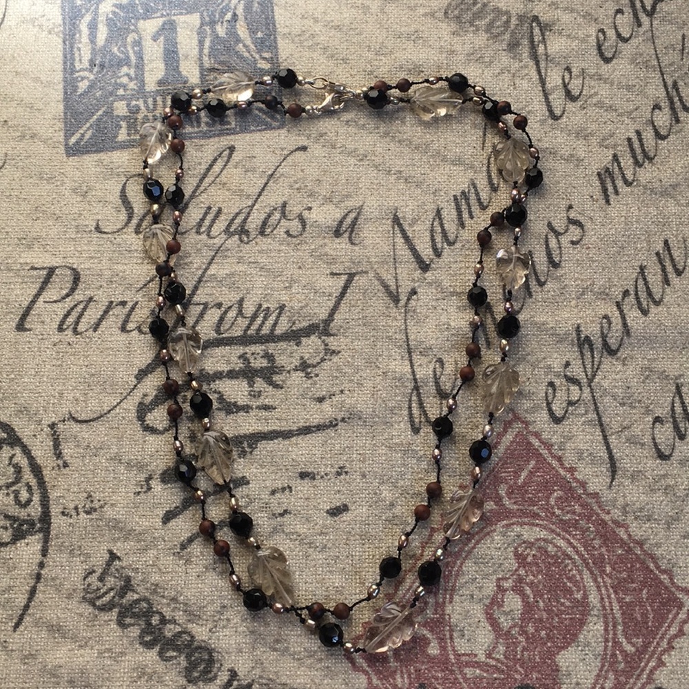 Leaf Stone Necklace Set
